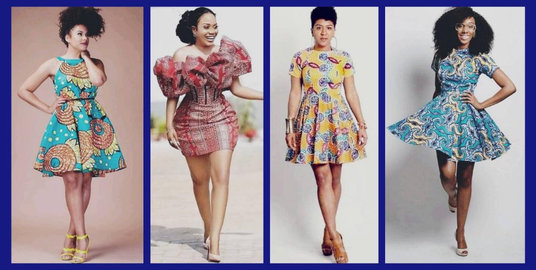 See styles of Ankara short gown to sew as a wedding guest