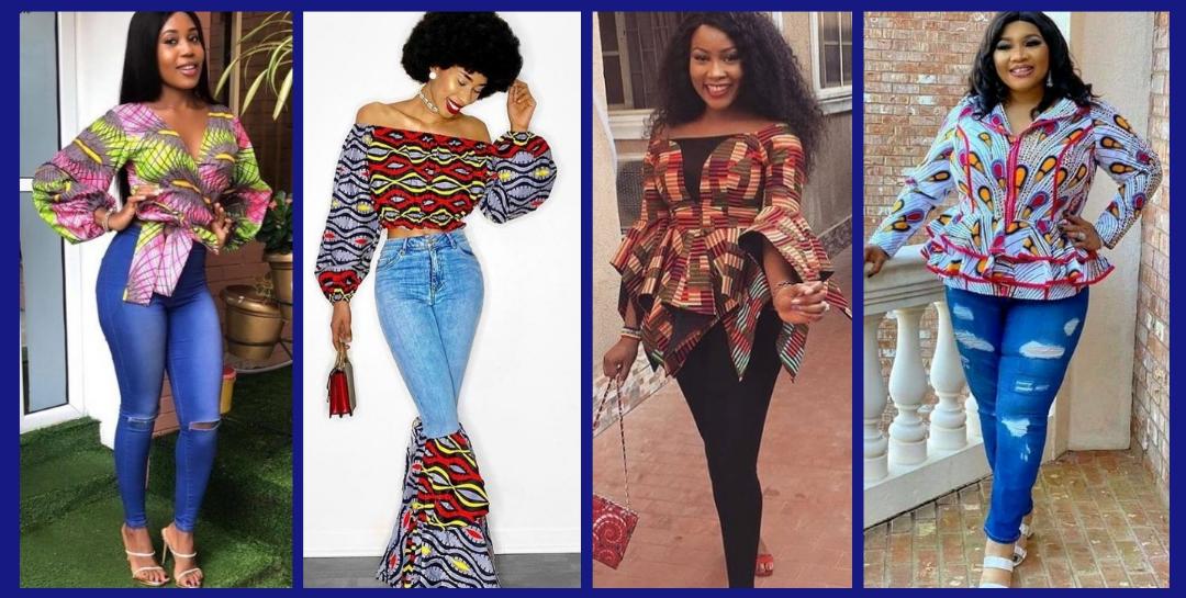 How to style Ankara top and rock with Jean trousers