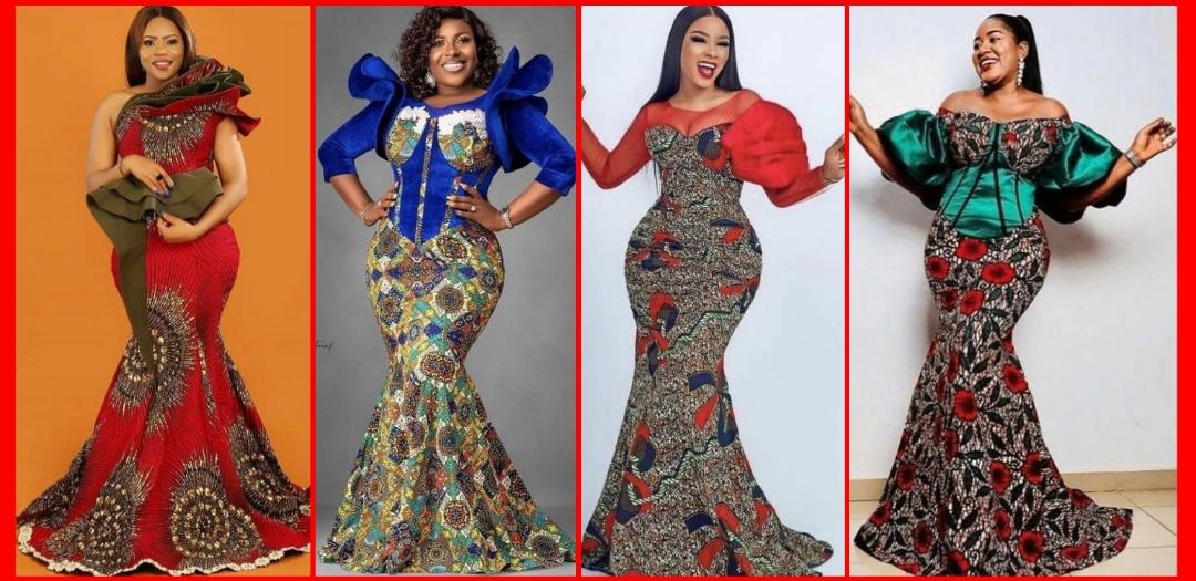 Latest African stylish Ankara marmaid gown styles for African ladies