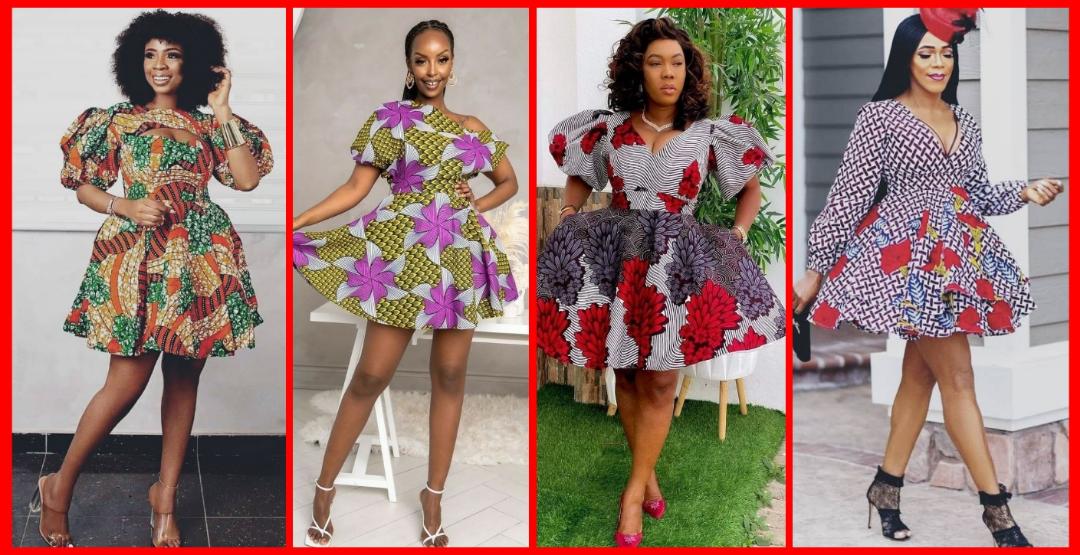 20 Pictures of short Ankara flare gown styles you need to add to your closet as a fashionista