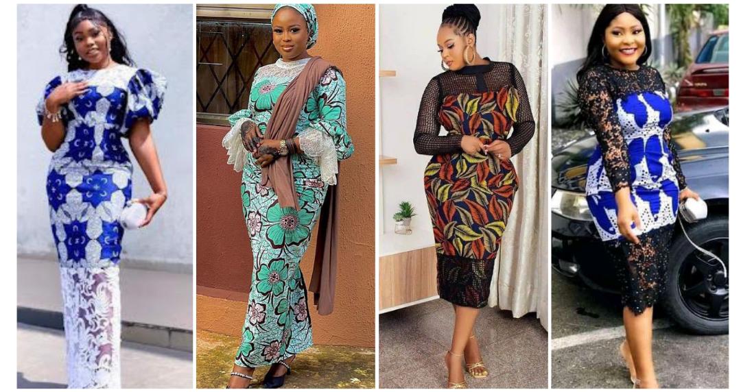Mix-matched Ankara and lace gown styles for stylish and elegant look