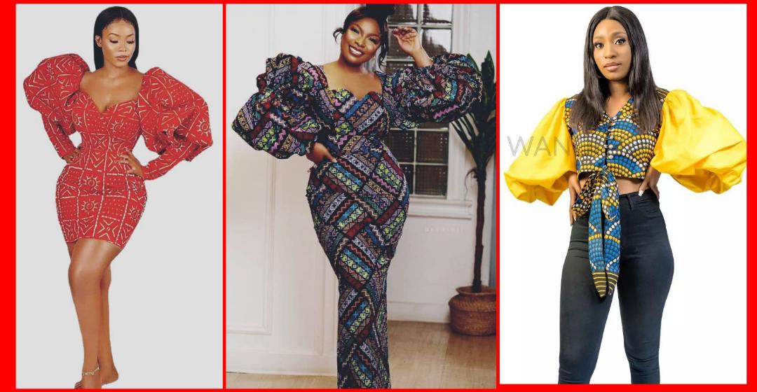Beautiful puff sleeve styles you can choose for your Ankara gown and blouse